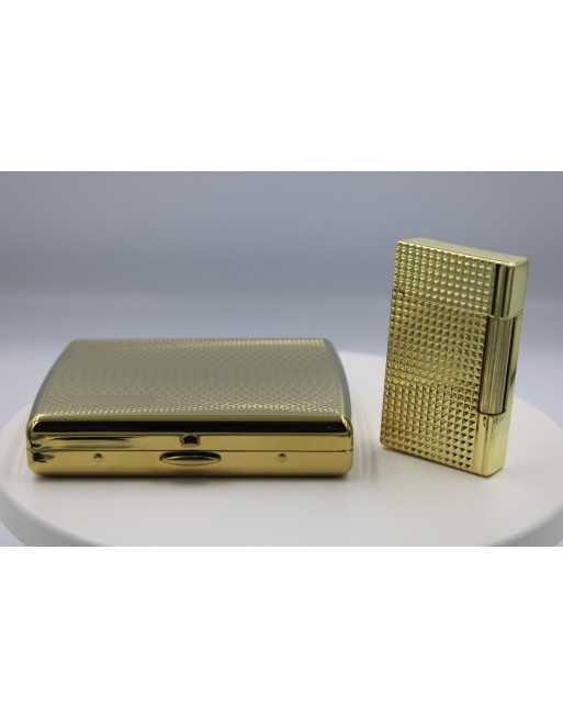 Pakketilbud Med Jean Claude Kvalitetslighter Guld + Jean Claude Cigaretetui Guld