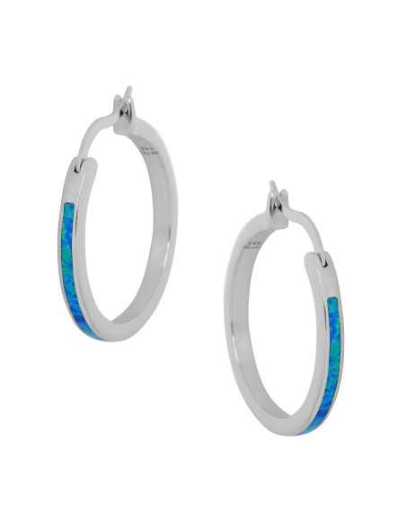 Kreta Chania - opal øreringe med 925 Sterling sølv & rhodium belægning