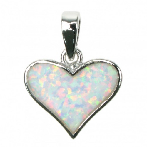 Hjerte - Sne Opal (vedhæng)