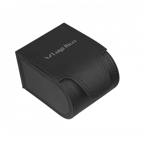 Luigi Ricci Pro Racer GT - Sort / rødt sports ur med rosa guld og læder rem