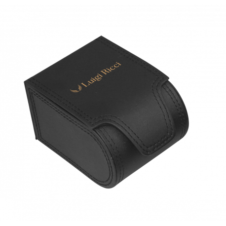 Luigi Ricci Eleganza Roma Classica - Sort unisex ur med rosa guld og læder rem