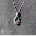 Samos - Opal smykke vedhæng med blå opal sten, 925 Sterling sølv & rhodium belægning Samos - Opal smykke vedhæng med blå opal sten, 925 Sterling sølv & rhodium belægning
