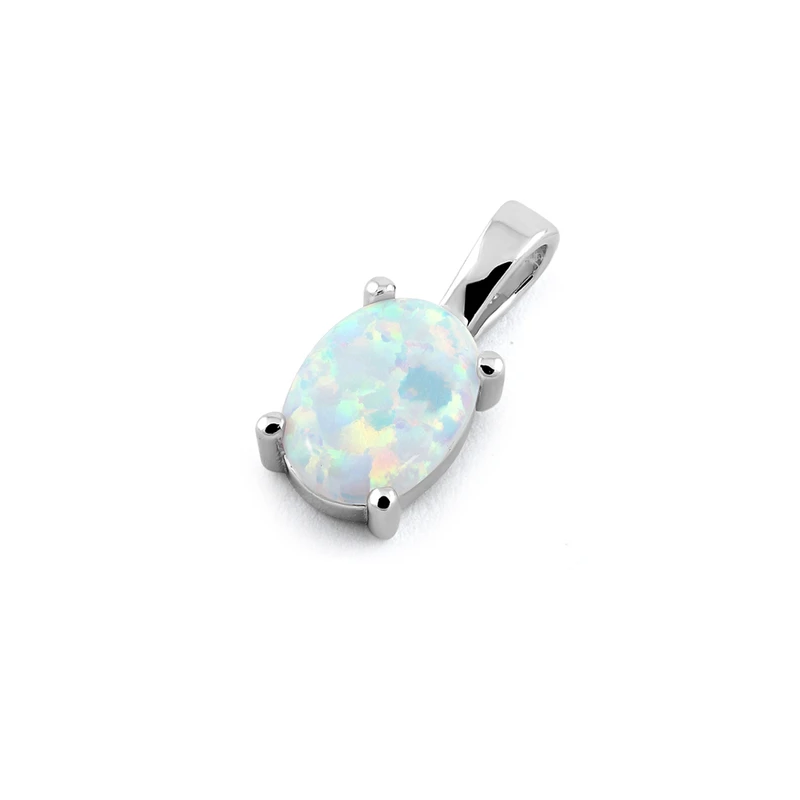 Naxos Opal Smykke Vedhæng Med Hvid Sne Opal Sten 925 Sterling Sølv & Rhodium Belægning