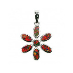 Daisy - Ild Opal (vedhæng) med 925 Sterling Sølv
