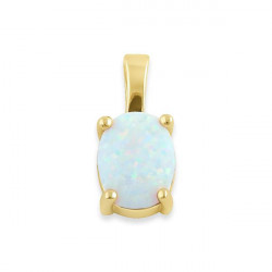 Havblå Oval - opal øreringe med 925 Sterling sølv & rhodium belægning 2