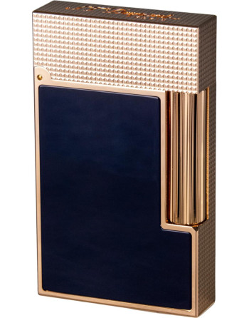 Dupont flintlighter Ligne 2 i mat blå og rosaguld