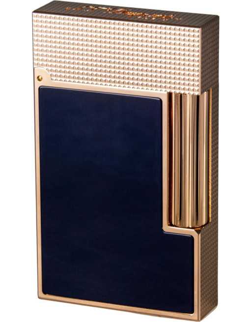 Dupont flintlighter Ligne 2 i mat blå og rosaguld