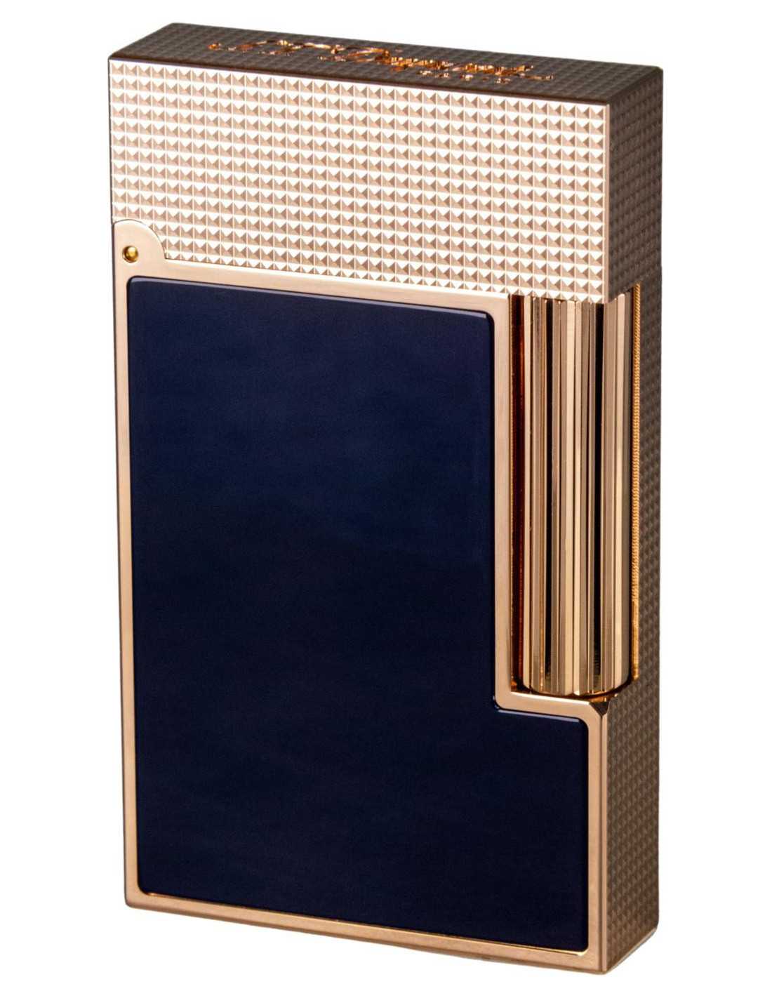 Dupont flintlighter Ligne 2 i mat bl og rosaguld