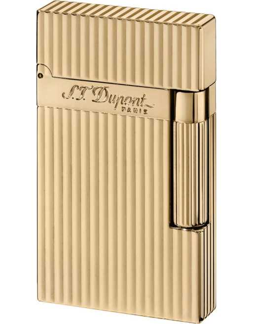 Se Dupont lighter Ligne 2 guld med striber 16827 hos OpalSmykker.dk