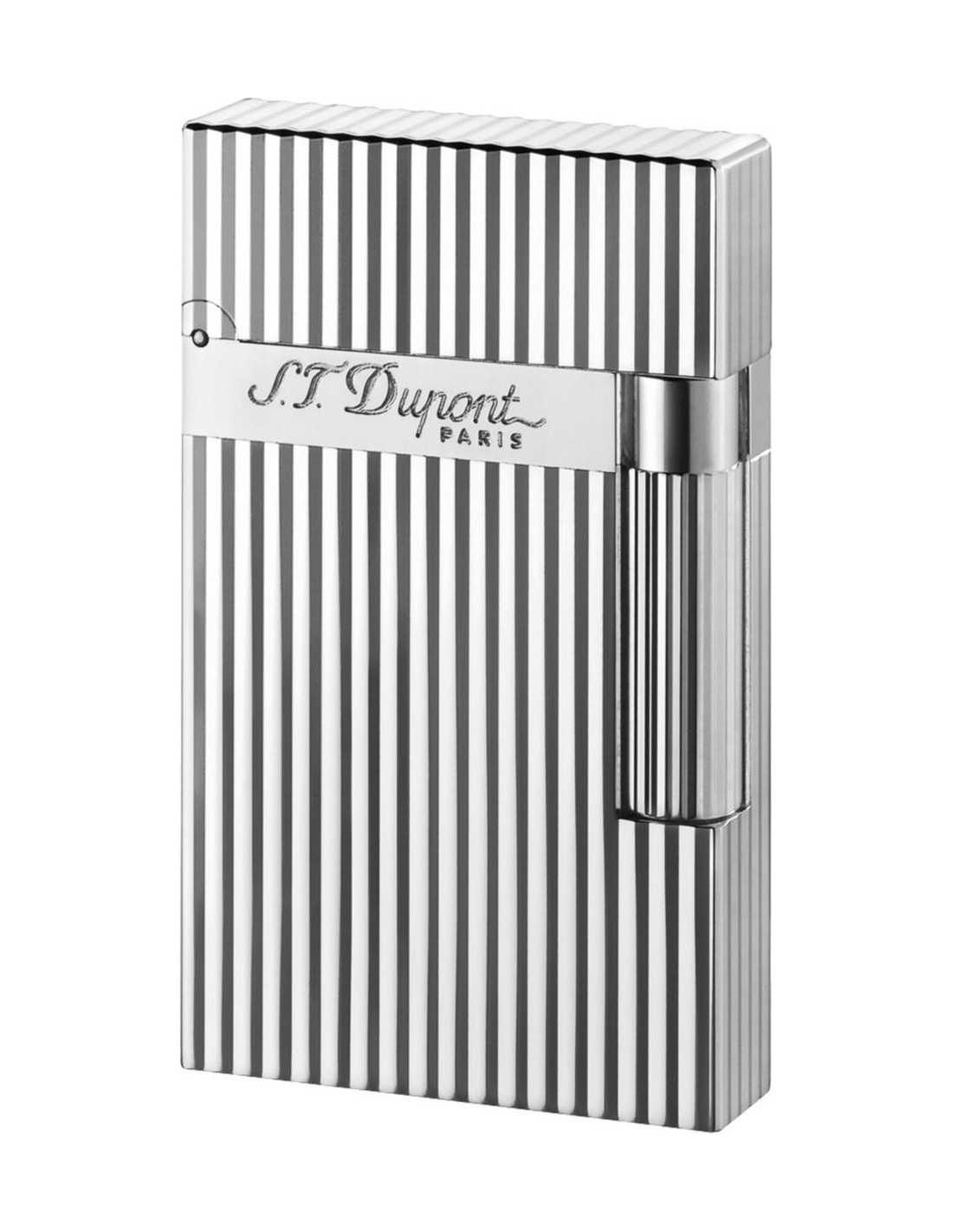 Dupont lighter Ligne 2 sølv med striber 16817