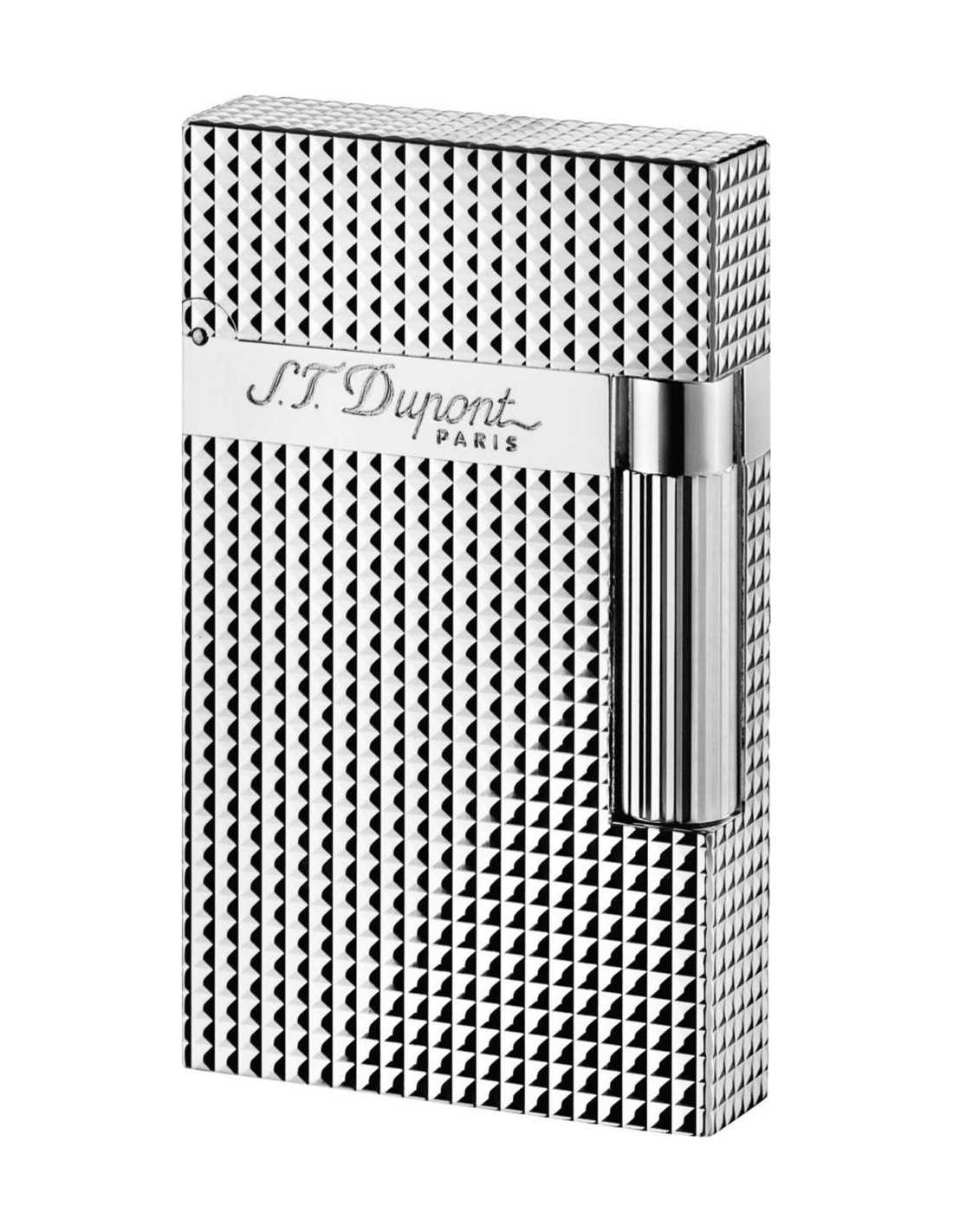 Dupont lighter Ligne 2 sølv carrè 16484 flint