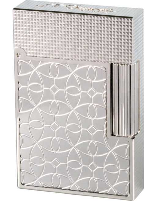 Se Dupont lighter Ligne 2 Small Platinum Arabesque C18603 Sz hos OpalSmykker.dk