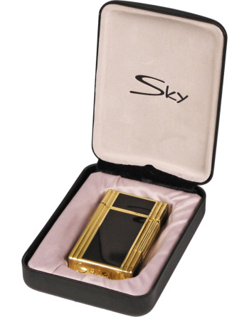 Sky kvalitets lighter i sort og guld - flintlighter 2