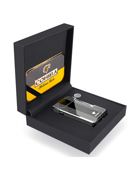 Derui sort cigar-og cigaret Jet flint kvalitets lighter og stormlighter med cigar punch