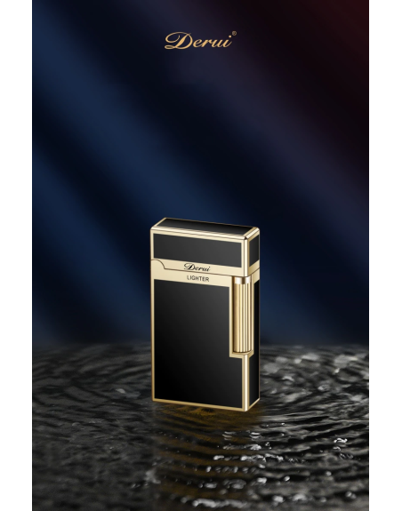 Luigi Ricci "Havana" jet lighter af Derui i sort/guld cigar-og cigaret kvalitets lighter og stormlighter med cigar punch