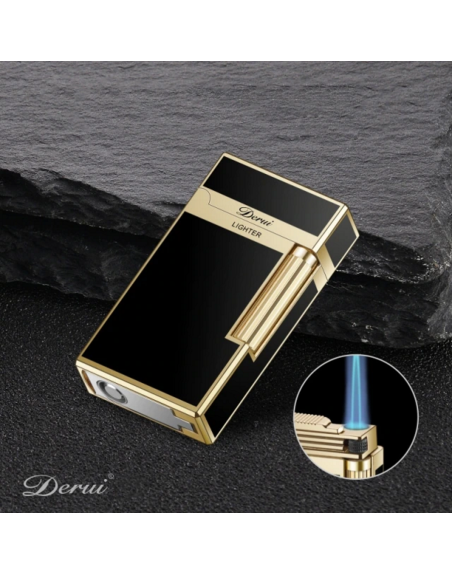 Luigi Ricci "Havana" jet lighter af Derui i sort/guld cigar-og cigaret kvalitets lighter og stormlighter med cigar punch