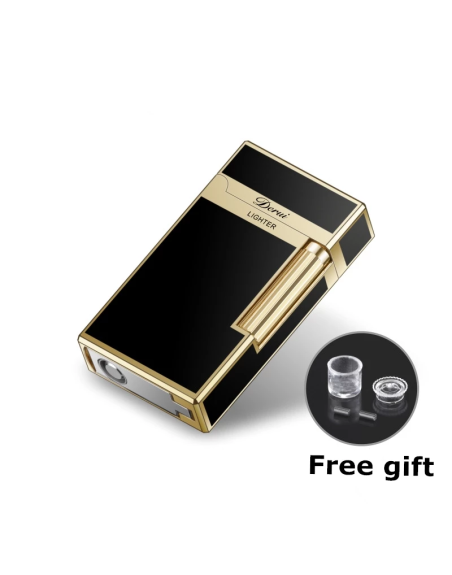 Luigi Ricci "Havana" jet lighter af Derui i sort/guld cigar-og cigaret kvalitets lighter og stormlighter med cigar punch