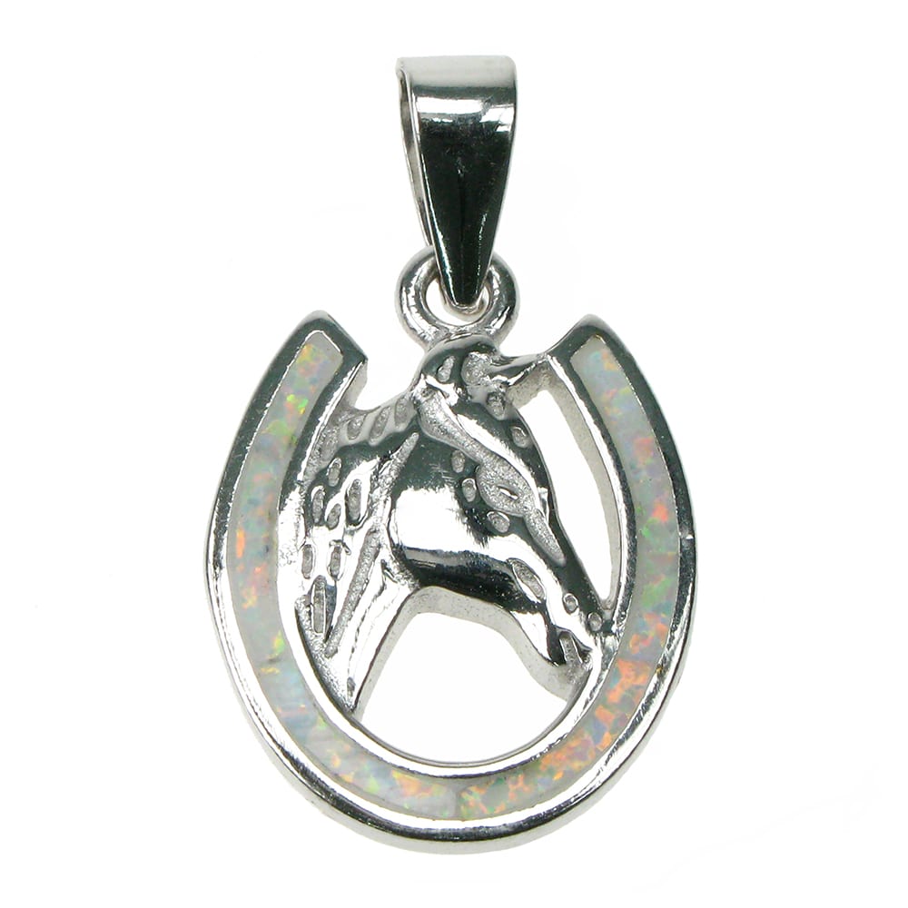 Hestesko opal sølv smykke
