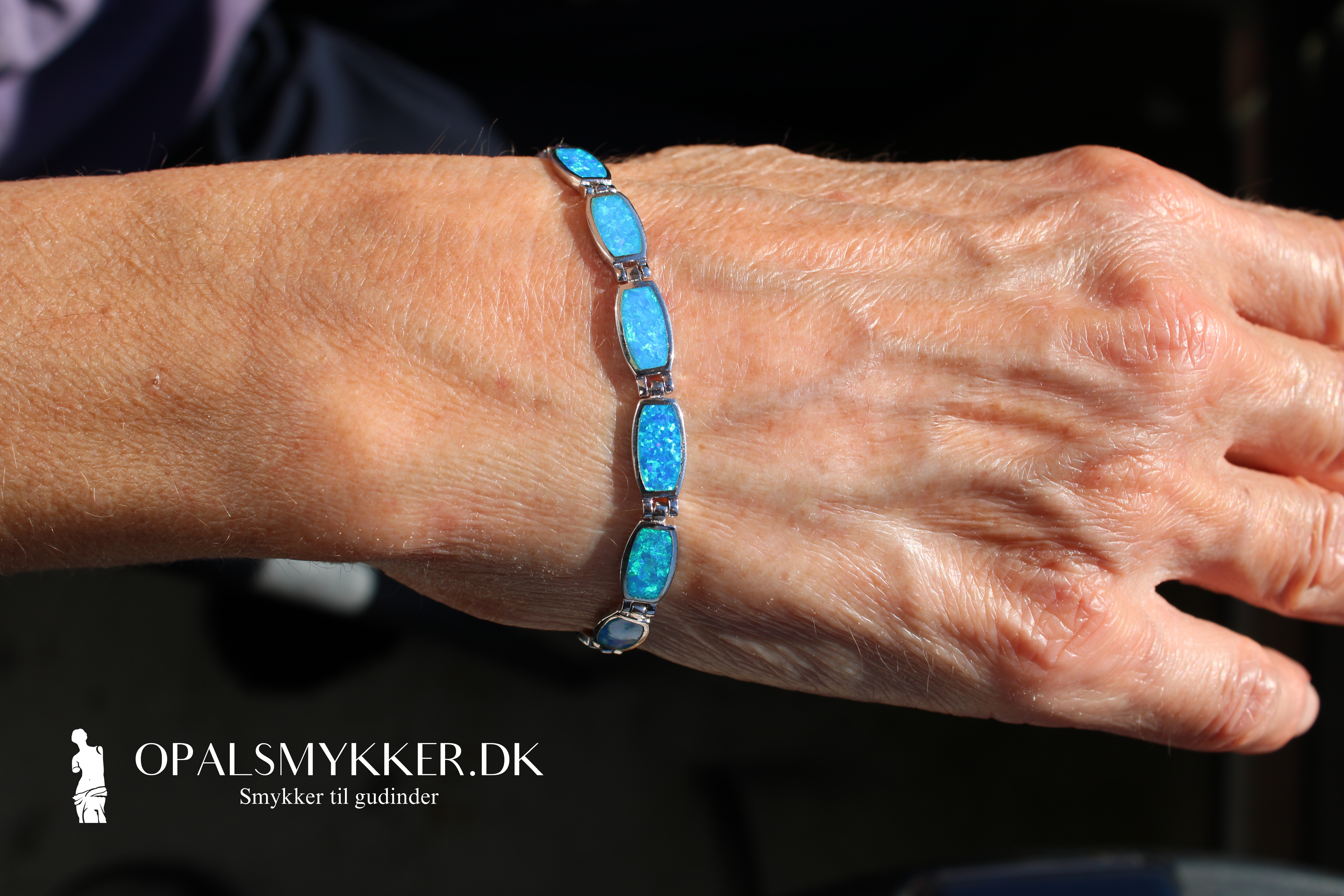 Aphrodite opal armbånd med 925 Sterling sølv