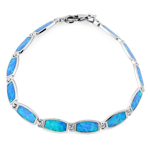 Opal armbånd med 925 Sterling sølv og blå opal sten