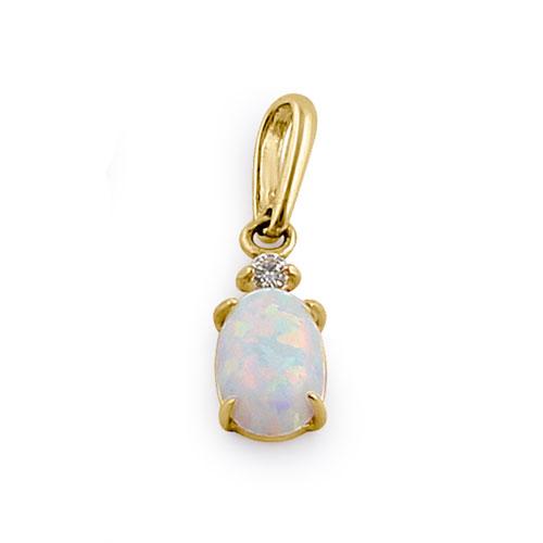 Opal vedhæng med 14K guld
